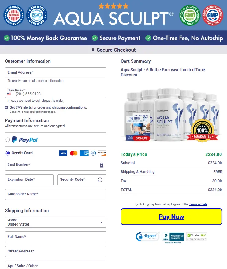 AquaSculpt checkout